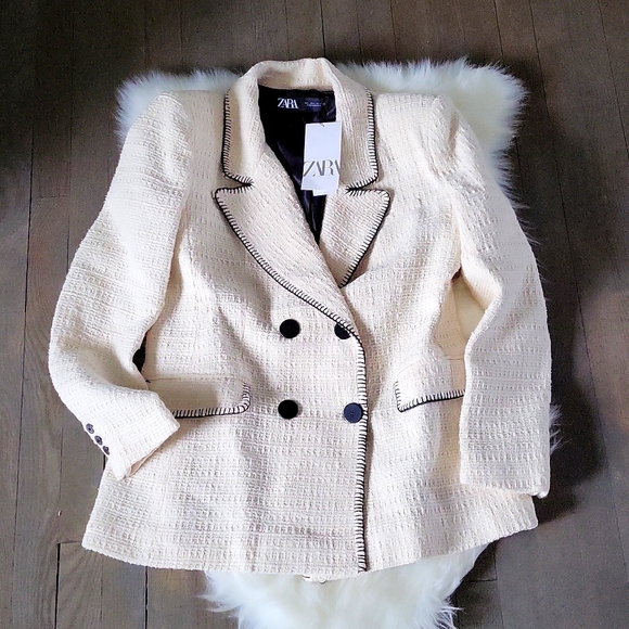 NWT Zara topstiched double breasted blazer - Picture 13 of 14